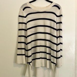 Blue and White Striped Cardigan
